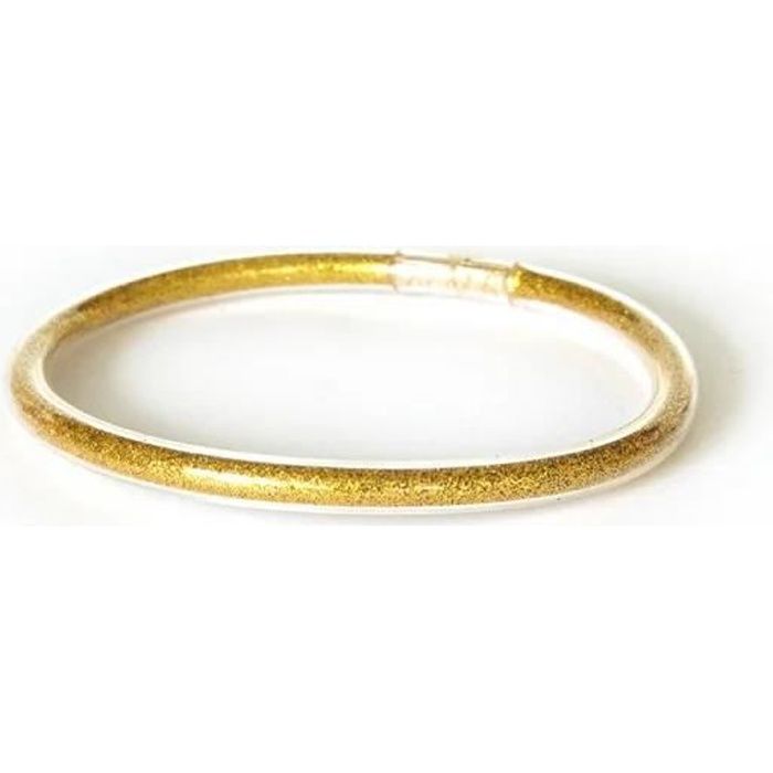 Bracelet jonc bouddhiste - tibétain - doré - paillettes fines - Lot de 5