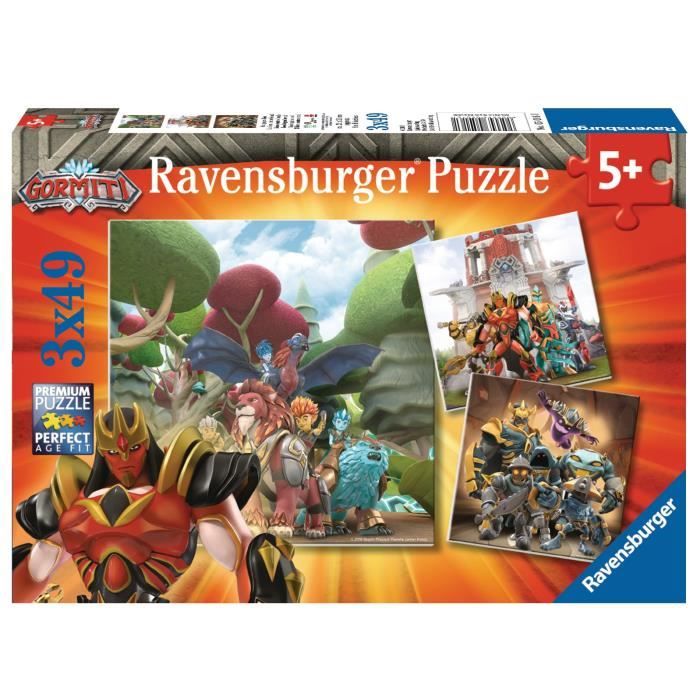 GORMITI Puzzles 3x49 pièces - Le Bien contre le Mal - Ravensburger - Lot de puzzles enfant - Dès 5 ans