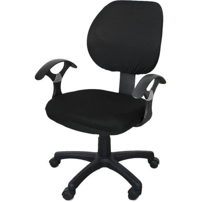 Bureau séparés Housse de Chaise,Fauteuil pivotant Fauteuil Black Chair Cover(Une housse de chaise)