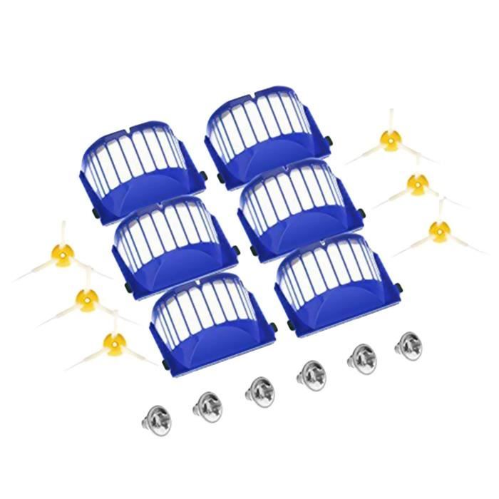 Brosses laterales de filtres Kit de pieces de rechange avec vis pour iRobot Roomba 600 Series Aspirateurs Robots 610 620 627 630 650