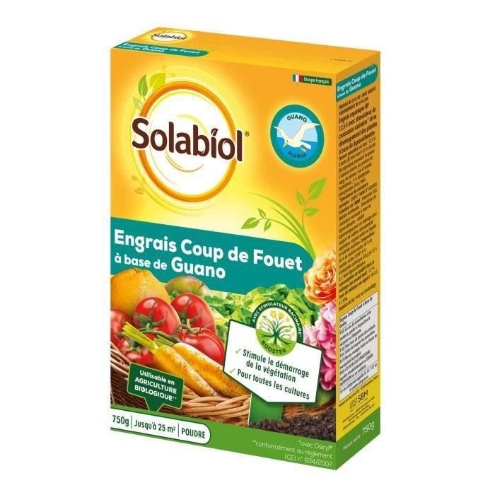 SOLABIOL Engrais Coup de Fouet à base de Guano Marin - 750g
