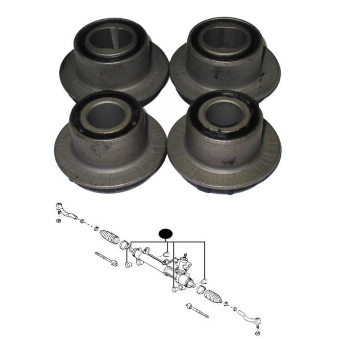 4 silentblocs boitier (crémaillère) de direction Toyota RAV4