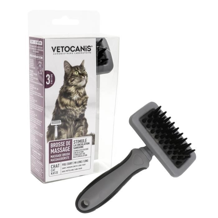 VETOCANIS Gant de toilettage, Brosse de massage en silicone pour Chat