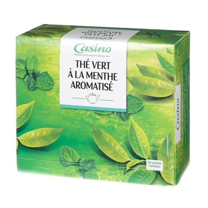 LOT de 50 sachets Thé vert aromatisé à la menthe - 80g