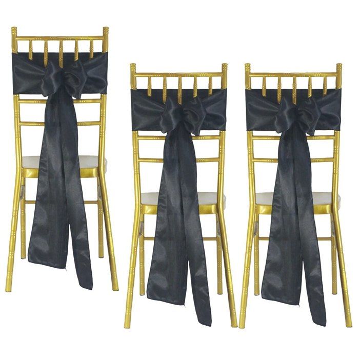 Lot De 100 Rubans De Chaise En Satin Bleu Roi 17 X 275 Cm - Décoration Mariage Fête