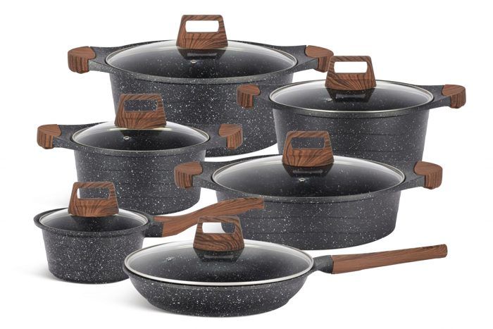 Set exclusif de 12 casseroles, marbre, induction, cadeau, HIT, EDENBERG ...