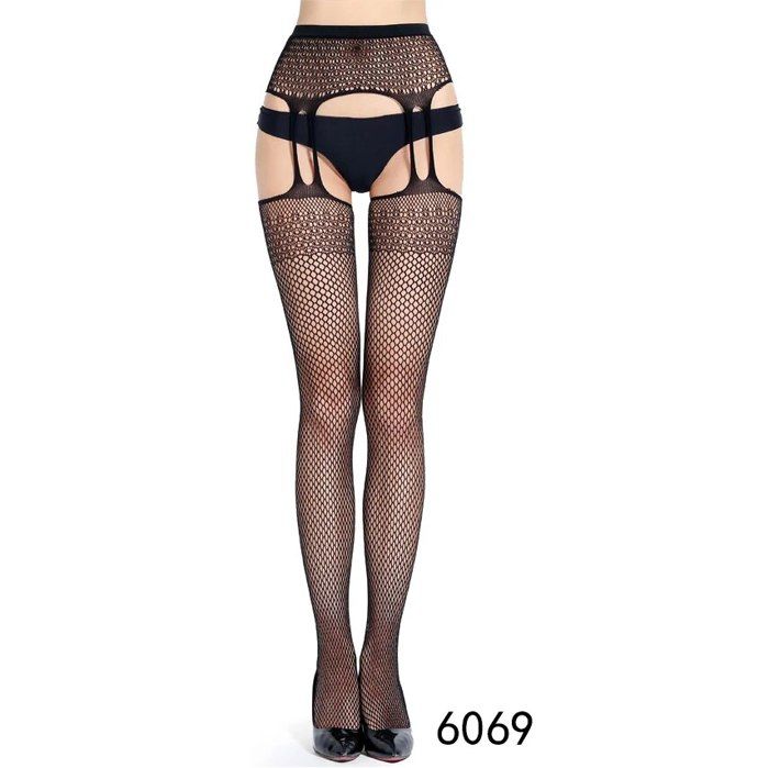 OXDOHUE Bas à Bretelles Sexy Pour Femmes – Taille Haute Brillants à L'Huile, Noir, Jarretelles Inclus