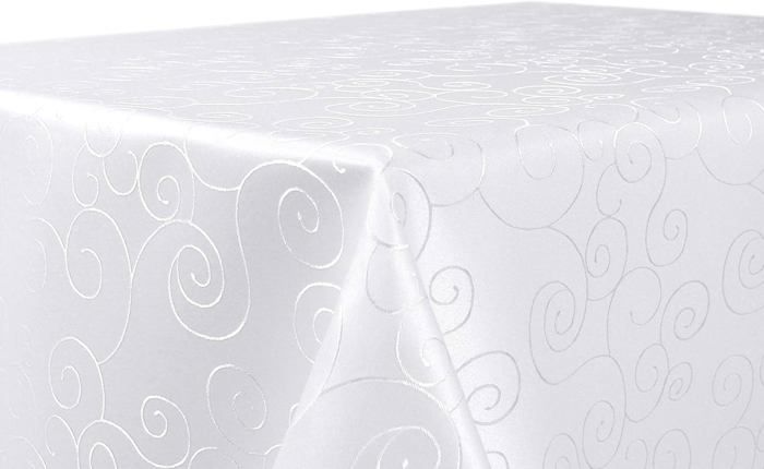 Nappe Jetable Papier Damassé Blanc 25 M X 1,18 M – 83 Couverts, Motif Chic Classique Pour Réceptions