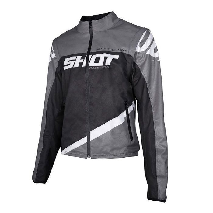Veste moto enduro Légère SHOT RACE GEAR Softshell Lite Gris Noir