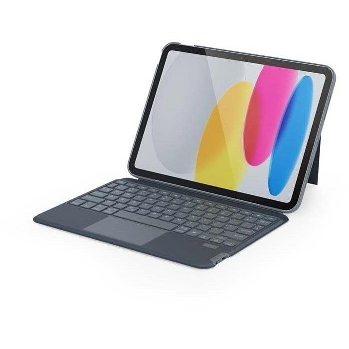 Kaidisen Étui Avec Clavier Rétroéclairé Pour IPad Pro 13" (M4) 2024 Avec Souris, étui De Clavier Coloré Rétroéclairé Amovible, Bleu Clair + Blanc
