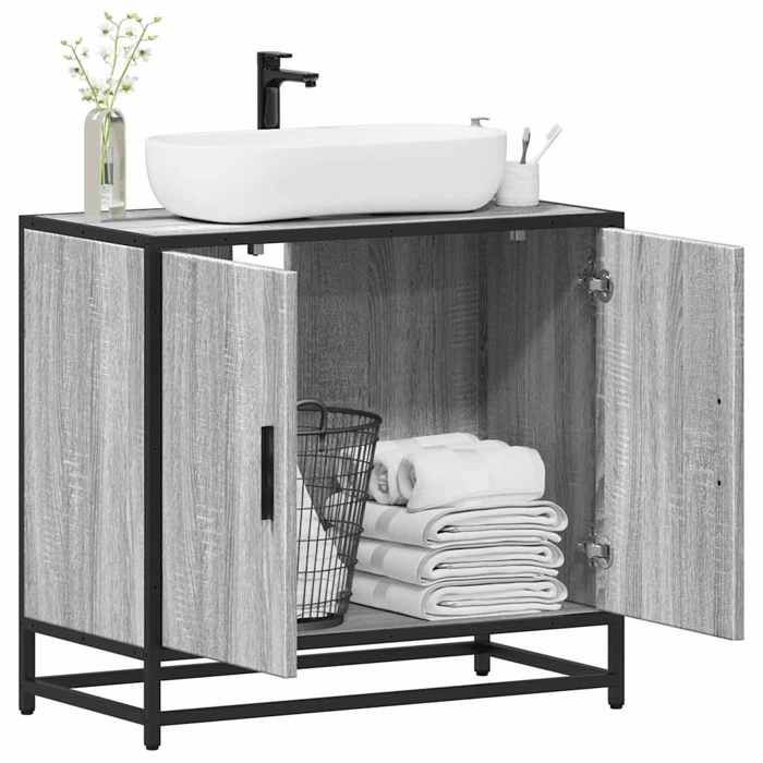 Autumn saleMeuble pour Vasque à Poser/Meuble WC - Armoire de lavabo de salle de bain sonoma gris 65x33x60 cm 2025744822