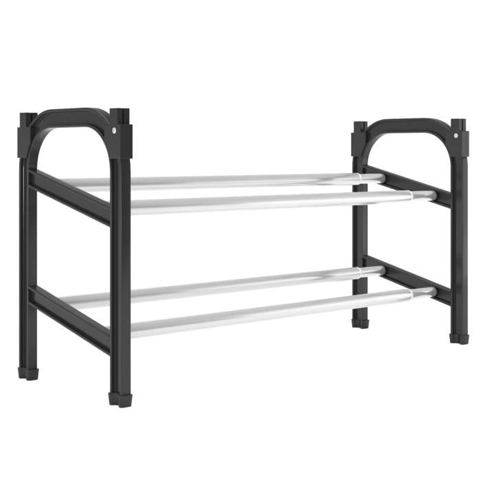 CLARENCE® Meuble à chaussures - pour couloir et salon - extensible avec 2 étagères 119x24x37 cm LL1020