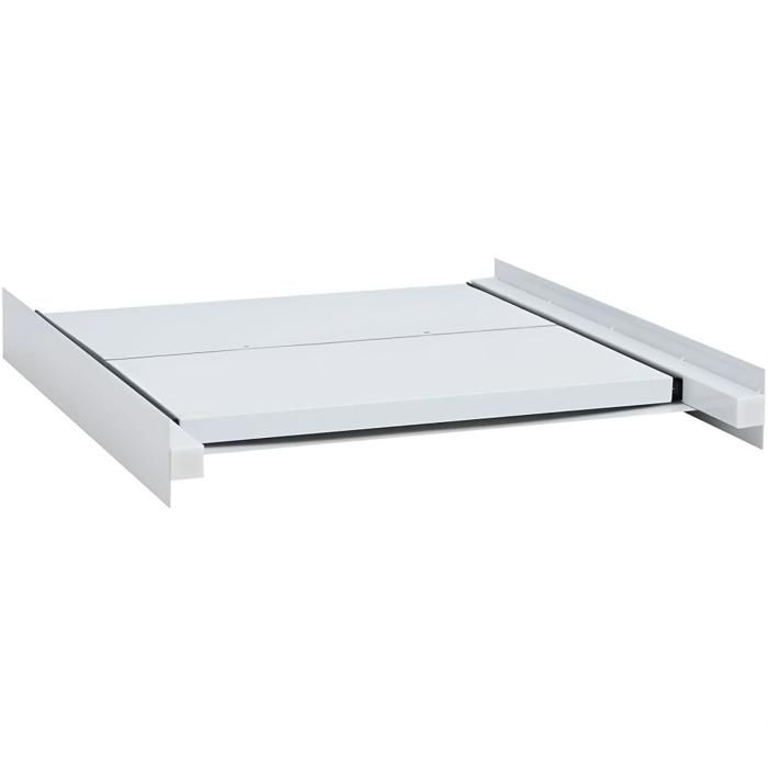 Châssis intermédiaire universel pour lave-linge et sèche-linge en acier avec étagères coulissantes charge max. 80 kg blanc