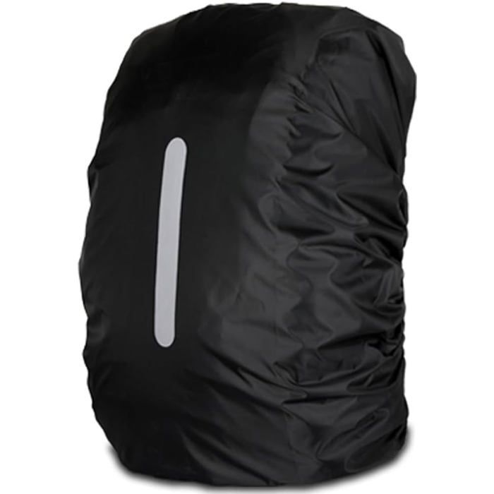 Housse de sac à dos - ULISEM - Imperméable - Réfléchissante - Noire - 35 L - Taille S - Lot de 2