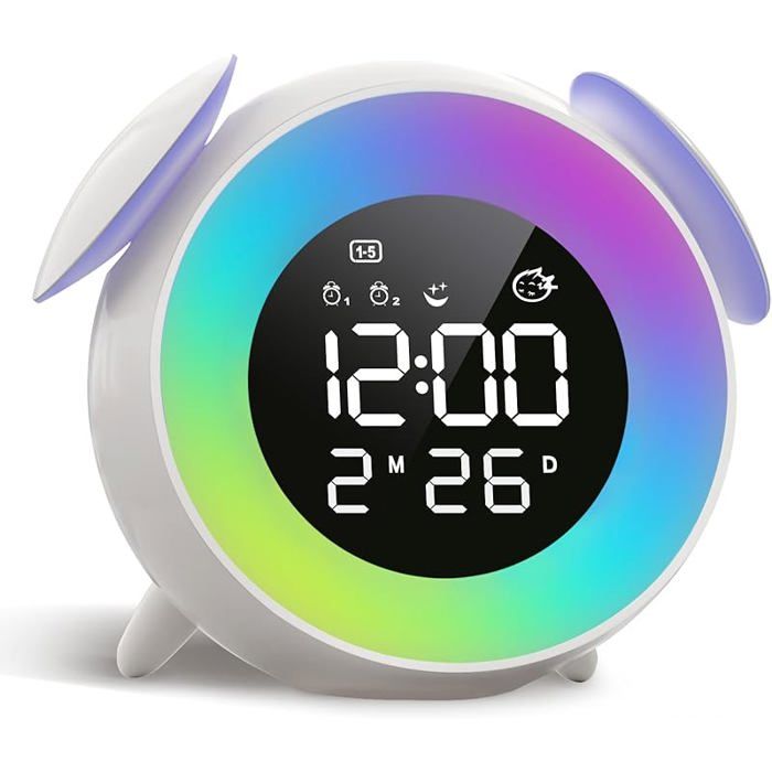 Réveil Reveil Educatif Jour/Nuit avec Lumineux D 5 Couleurs Garcon