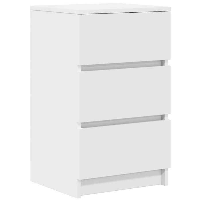 JILLS - (1 PC)Armoire de chevet Table de chevet - avec 3 tiroirs blanc 39x35x65cm OCT29098487