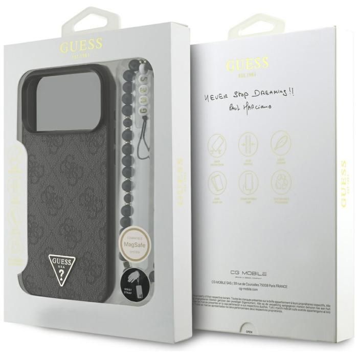 Guess 4G Triangle Logo With Pearl Strap MagSafe Case for iPhone 17 Pro Max 6.9 - vue 4