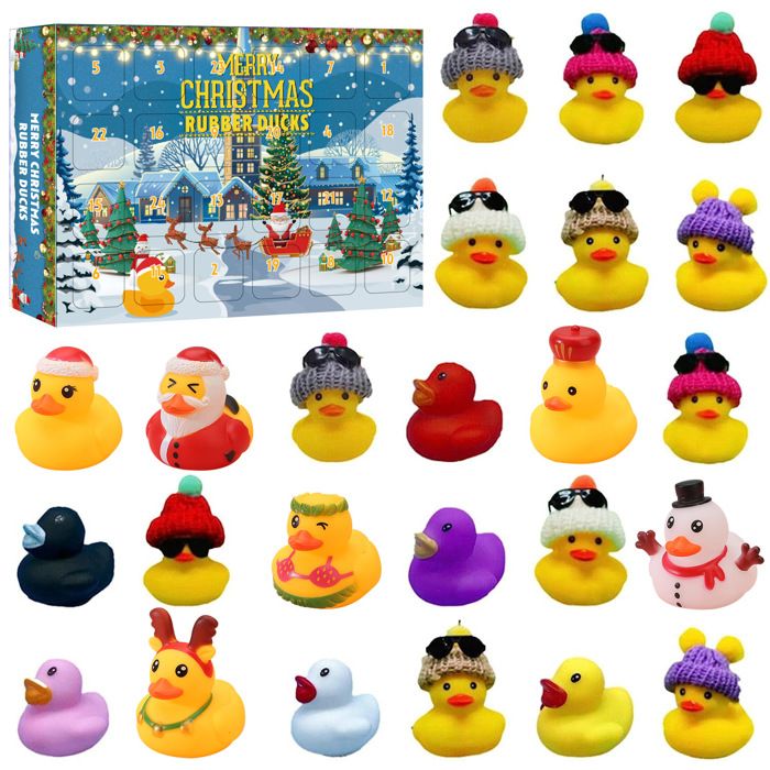 Calendrier De L'Avent 2025 – 24 Canards En Caoutchouc Décorés De Noël, Cadeau Ludique