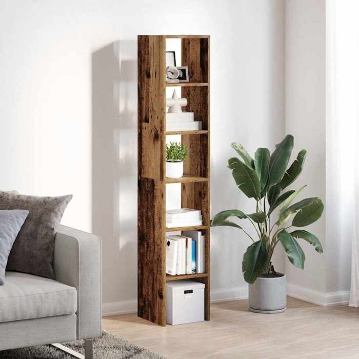 Bibliothèque empilable - vidaXL - Vieux bois - Bois dingénierie - 30x30x80 cm - Capacité 60 kg
