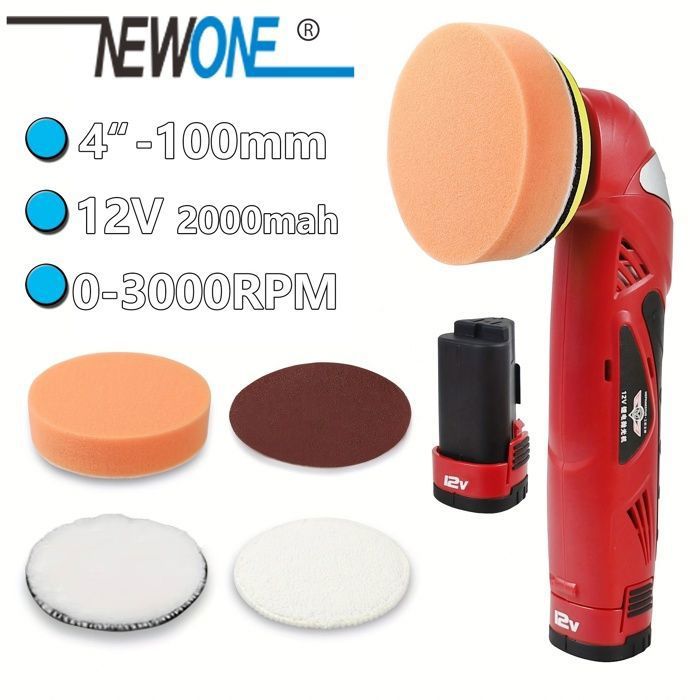 Mini polisseuse Li-ion 12 V 100mm électrique ponceuse 6 vitesses variables avec batterie 20 Ah pour lépilation à la cire