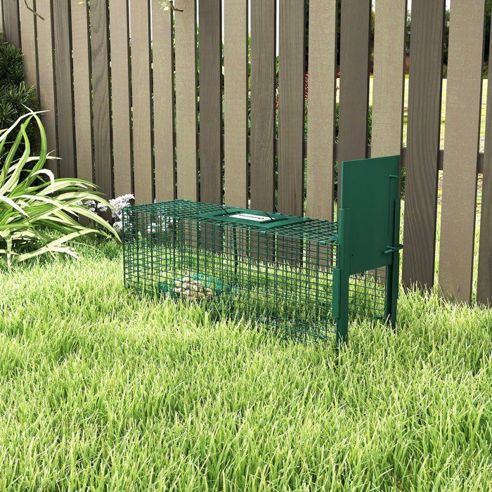 MOTHINESSTO1517-Cage attrape animaux nuisibles 1 entrée dim. 60 x 18 x 20 cm vert foncé
