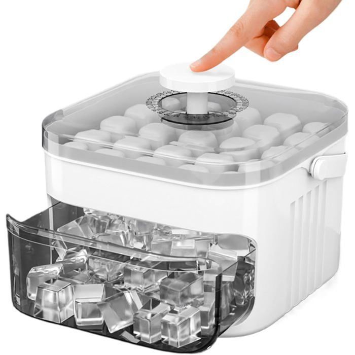 Machine à glaçons portable - 50 cubes - Couvercle à pression facile - Tiroir à glace extractible