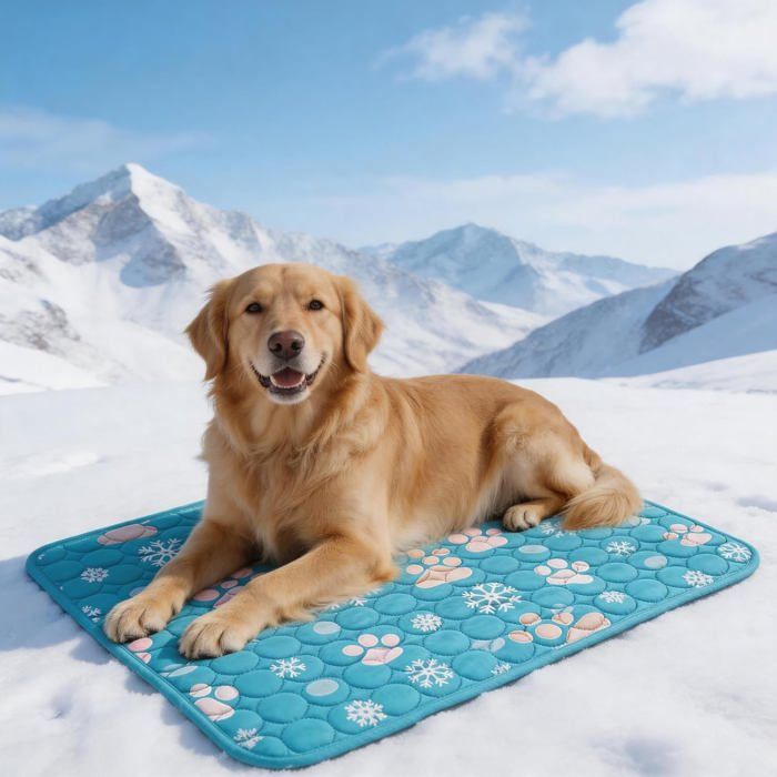 Tapis de refroidissement pour chiens 59 x 39 épais et durable chiens anti-morsure lavable à la machine instantané froid chiens