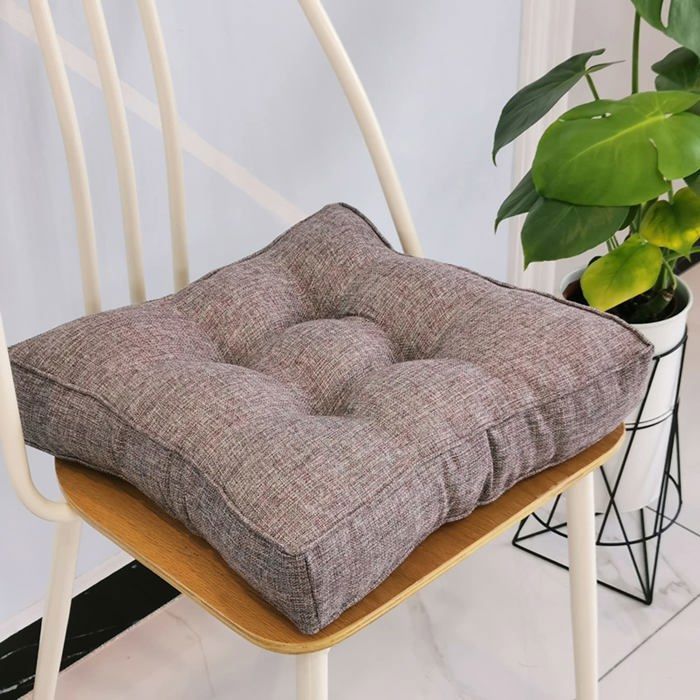 Coussin de chaise de jardin 40 x 40 x 10 cm - Coton - 10 cm épaisseur - Gris