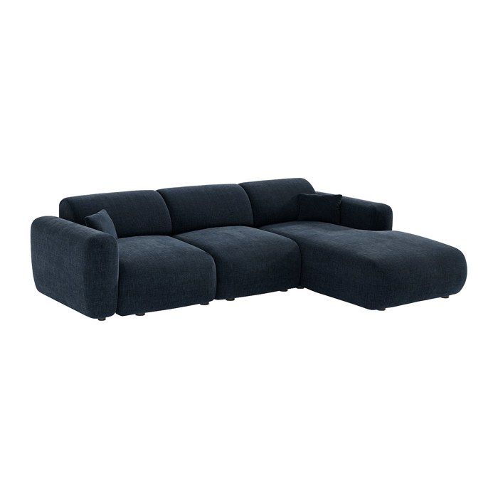 Grand canapé dangle droit en tissu bleu POGNI de Maison Céphy