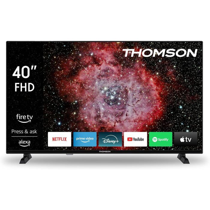 TV 40 Pouces (100 Cm) Full HD Smart Fire TV Alexa Triple Tuner DVB T T2 C S S2 Dolby Audio DTS Virtual X HDR10 AirPlay WiFi