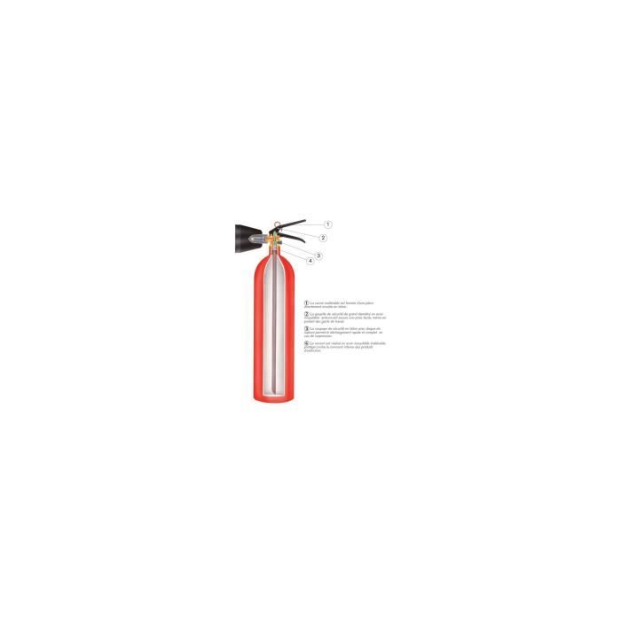 Extincteur CO2 Portable 2 Kg ANAF - Certifié EN3/NF, Aluminium, Pour Feux Électriques