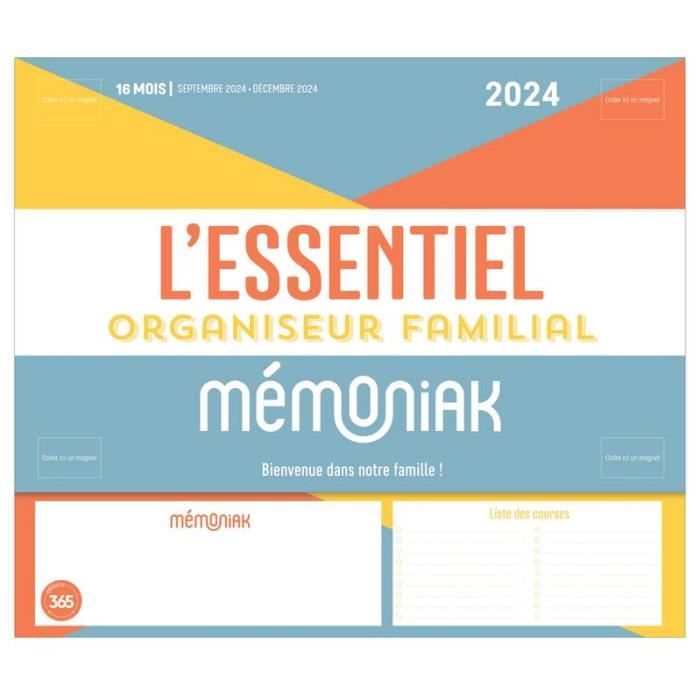 LE BLOC MENSUEL ORGANISEUR FAMILIAL MEMONIAK 2024, CALENDRIER (SEPT. 2023 -  DEC. 2024)