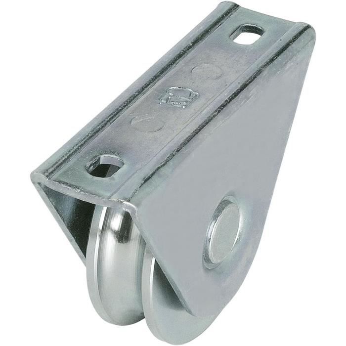 Roue à gorge RONDE 100 mm pour rail 16 mm , monture extérieur