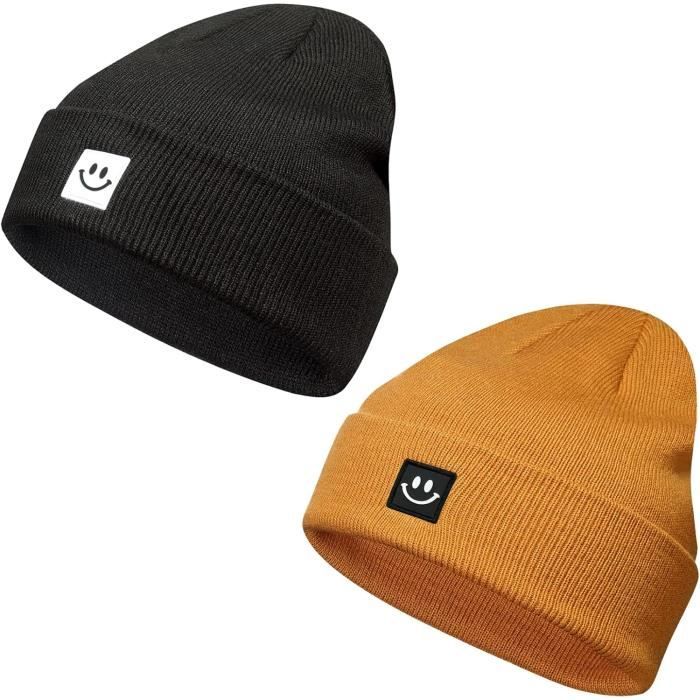 Bonnet tricoté unisexe doublé polaire, ample et chaud, Protection des