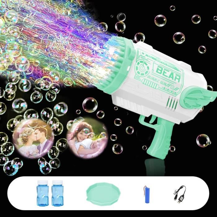 Bazooka Machine À Bulle Pour Enfant Pistolet A Bulles De Savon 70 Trous