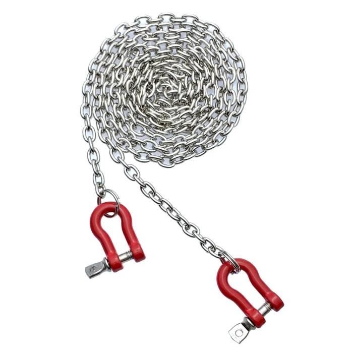 Dilwe Chaîne De Remorquage Crochet En U Pour Voiture RC Crawler 1/10 – Métal, Longueur 100 Cm, Accessoire De Traction