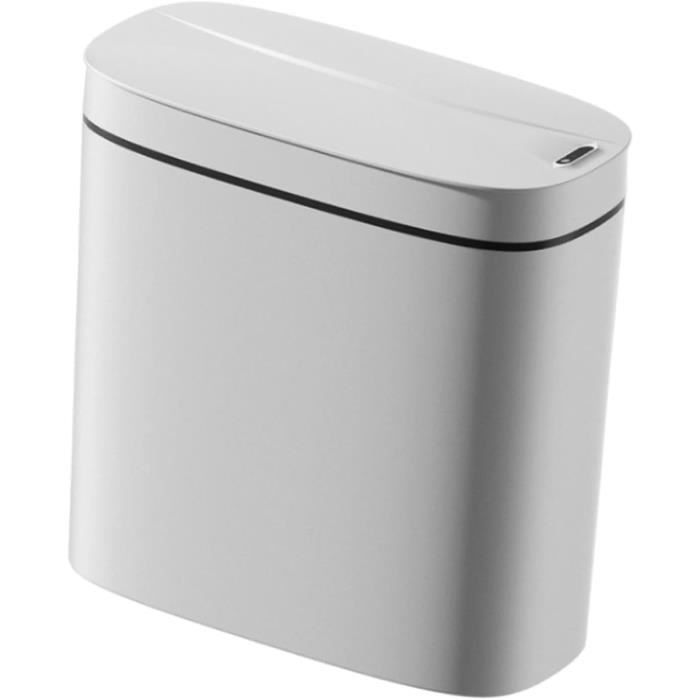 Poubelle Électrique De Salle De Bain Avec Couvercles 14L Poubelle Étroite Portable Étanche Sans
