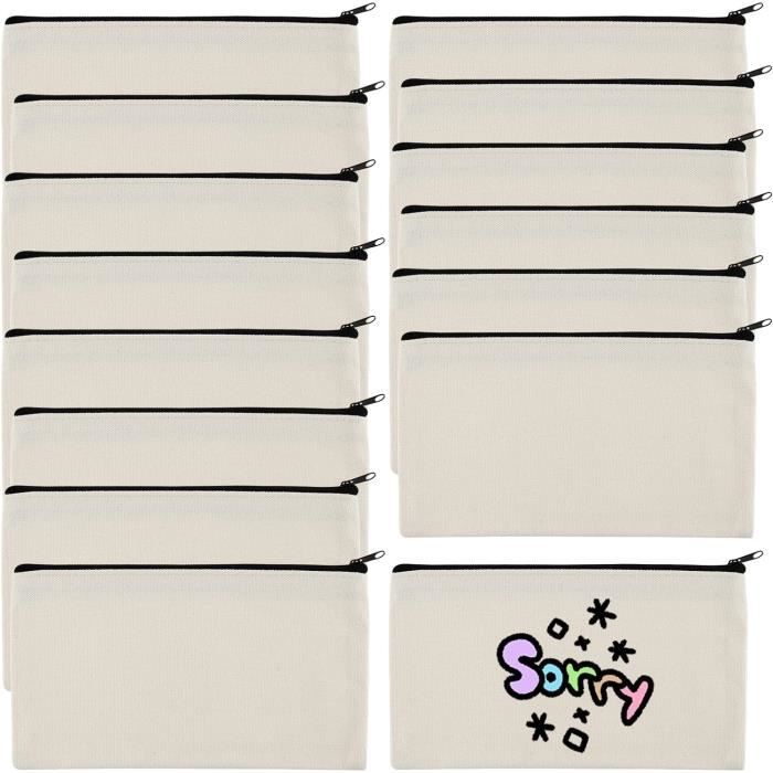 Lot de 21 Sacs en Tissu Vierge pour Le Bricolage Trousse de