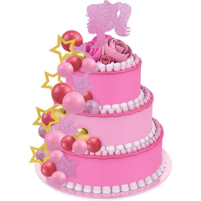 31 Pièces Décoration Cupcake Princesse - Cake Topper Barbie, Set Complet Pour Anniversaire Fille Avec Couronnes, Talons Et Éléments Scintillants