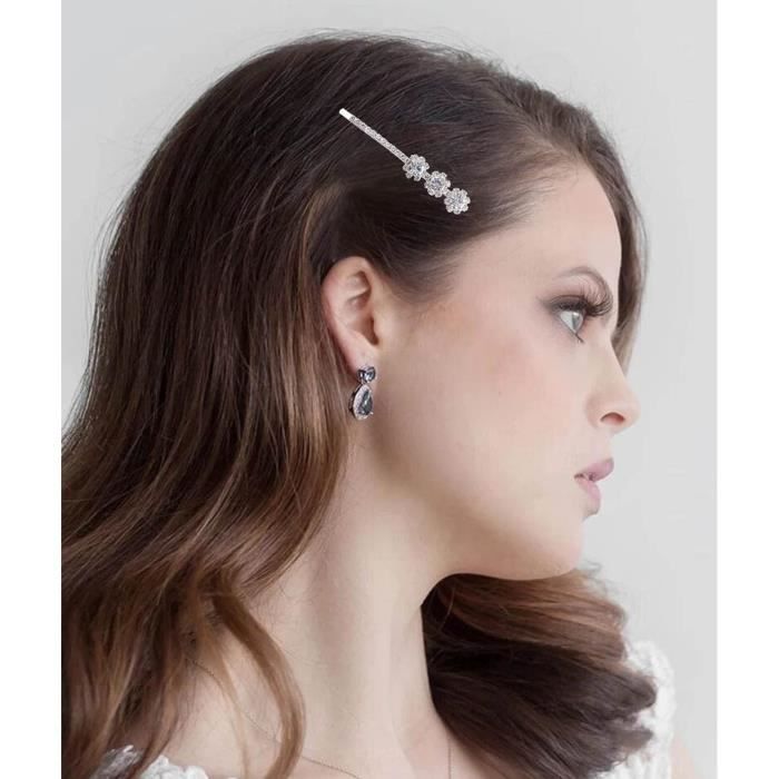 Hair Pin Dervivea Bohême Cristal Lettre Barrette Barrette Argent Cz Barrette À Cheveux Épingle Grande Lettre Épingle À Cheveux Clips Strass Mariages Pinces À Cheveux De Mariée Accessoires De Cheveux Per Capelli