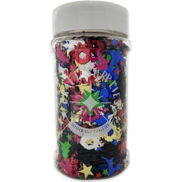 500 Confettis De Noël à Disperser - Flocons, Père Noël, Renne, étoiles, 4 Couleurs Pour Déco Table Sapin