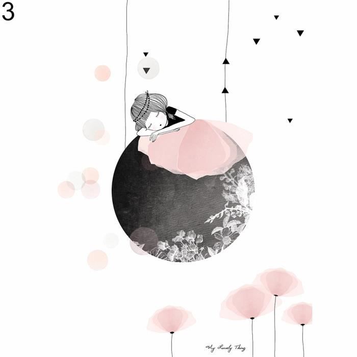 Nordic Chambre D Enfants Petite Fille Affiche Mur Decor Frameless Toile Peinture Image 3 40 50cm Achat Vente Objet Decoration Murale Cdiscount