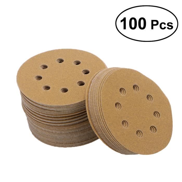100 Pcs Or Cut 5 Inch 8 Trou 120 Grit Sans Poussiere Crochet