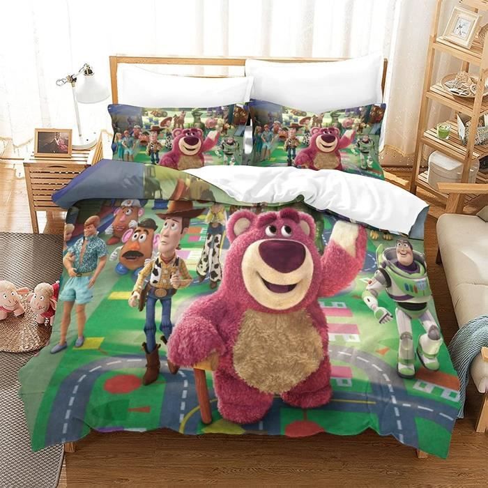Housse De Couette Officielle Toy Story 4 | Lit Simple | Motif Rescue Avec Woody Et Buzz | Réversible + Taie