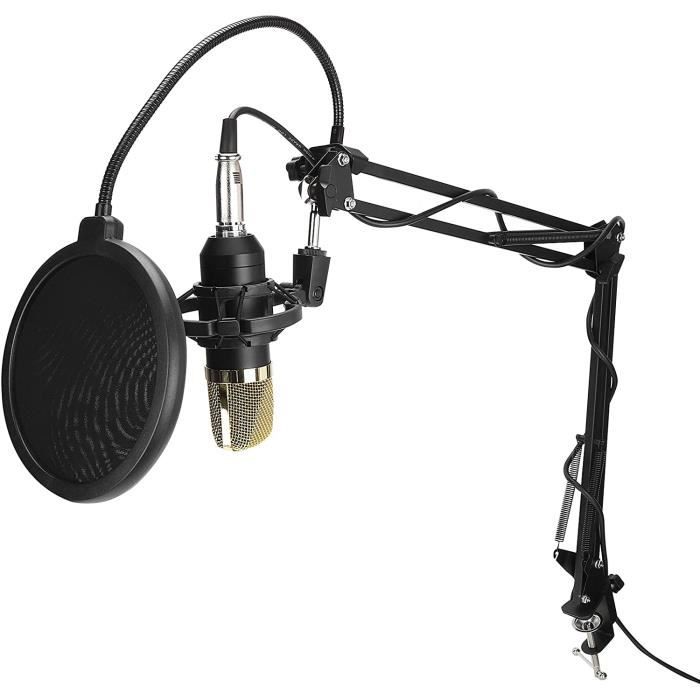 CAHAYA Pied De Micro Au Sol 3 En 1 Avec Perche Télescopique Et Support De Micro