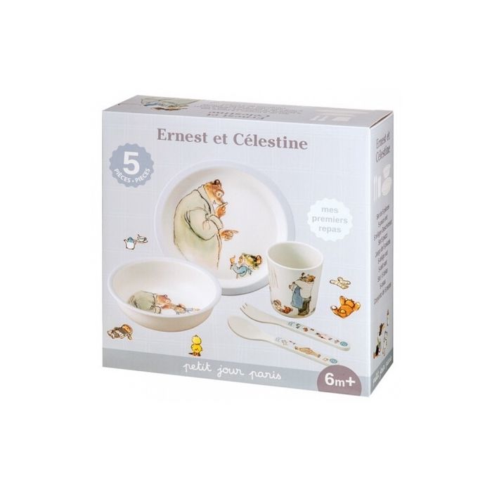 Dînette - Petit Jour - Ernest et Célestine - Rebords ergonomiques - Multicolore Dînette - Petit Jour - Ernest et Célestine - Rebords ergonomiques - Multicolore