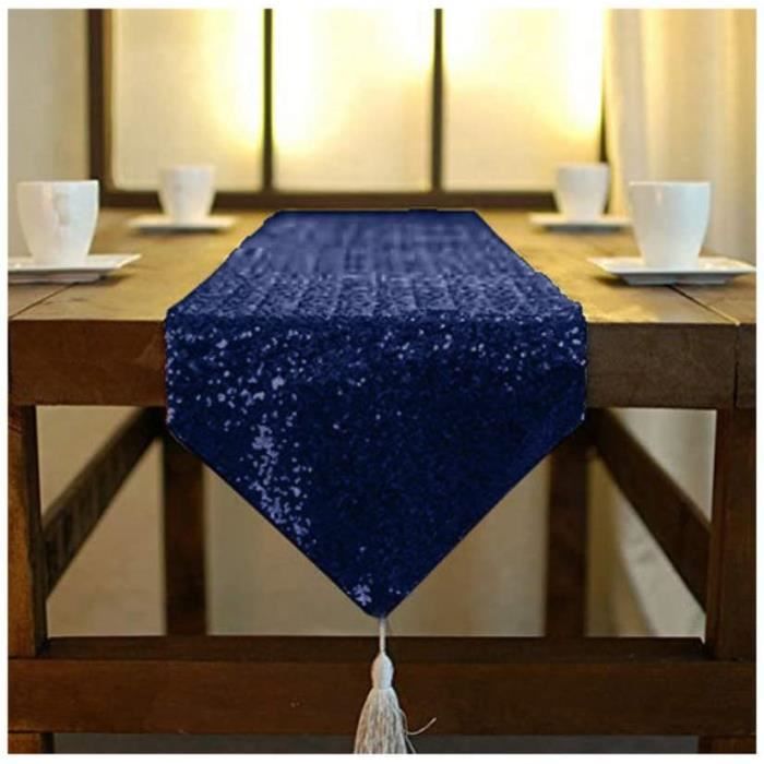 Chemin De Table à Paillettes Bleu Irisé 63,5 X 304,8 Cm - Élégant Chemin De Table Pour Mariage, Fête D'anniversaire, Cérémonie, Décorations De Table