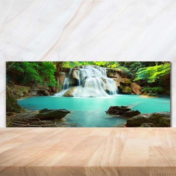Panneaux de cuisine en verre Sentier champ paysage vert brun