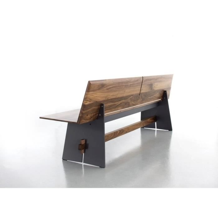 Banc En Bois Tension Avec Dossier Blanc Avec Bordures Blanches Chene Achat Vente Banc Cdiscount