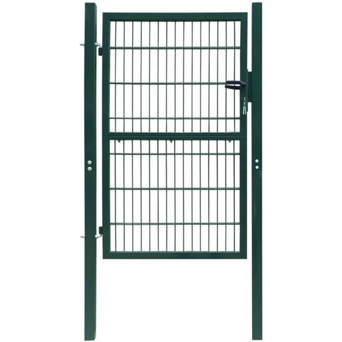 ?9896Luxueux Magnifique-Portillon grillagé Portail de clôture-Porte de jardin 2D (simple) -Vert 106 x 170 cm